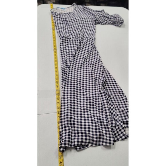 Draper James Women Gingham Cottagecore Midi Dress Size L Blue Retro 50S Picnic - Picture 7 of 9